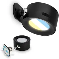 Briloner Sticklights - Lampe murale sans électricité ni perçage avec batterie, tactile, dimmable, CCT, fixation magnétique amovible, applique murale sans fil, 9x7,5x4 cm, noir