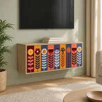 Prolenta Meuble TV mural exclusif ESSEN, dimensions : 102 x 33 x 40 cm, finition chêne Sonoma