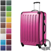 Hauptstadtkoffer Alex - Grande valise rigide pour bagages enregistrés avec extension Trolley Valise à roulettes Check-In Valise de voyage XL 75 cm, 119 L, 4 roulettes, brillant,Magenta