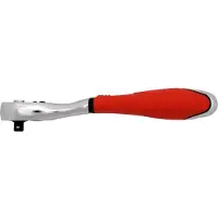YATO Clé à cliquet courbée 1/4", 155 mm, avec poignée en métal et en caoutchouc
