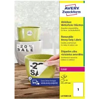 Avery Étiquettes polyéthylène ultra-résistantes L4775REV-20 , 210 x 297 mm, amovible, blanc