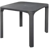 GRAND SOLEIL Table d'extérieur en résine effet rotin Olè - Noir