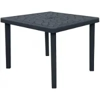 GRAND SOLEIL set de 12 tables de bar Gruvyer carrées en polyrattan 90x90 cm - Noir