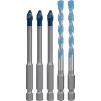 Bosch Jeu de forets EXPERT HEX-9 Hard Ceramic et Multi Construction, 6 mm, 5 pièces.