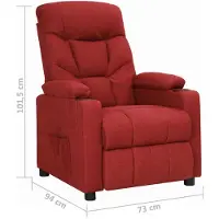vidaXL Fauteuil relax rouge vin Tissu