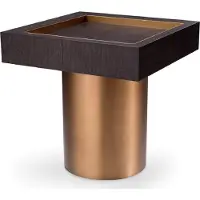 Casa Padrino Luxe Table d'Appoint Moka / Laiton 50 x 50 x H. 50 cm - Table de salon carrée - Meubles de salon - Meubles de luxe - Meubles de salon