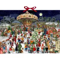Sonstige Verlage Calendrier de l'Avent mural - Marché de Noël nostalgique