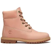 Timberland - Bottes imperméables en cuir - Premium 6" Lace Up Boot W Light Pink Full Grain en Cuir - Taille 8,5 US - Rose