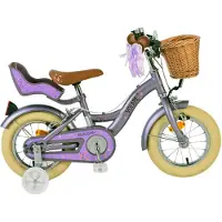 Volare Vélo enfant Blossom 12 pouces lilas, sans frein à rétropédalage