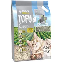 Croci Litière pour chats Tofu Clean, 10 litres, à base de charbon actif, agglomérante, anti-odeurs, avec actif