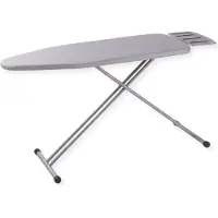 Sensahome Planche à repasser - Table de repassage pliable avec support pour unité de vapeur - 125×45cm - Gris clair