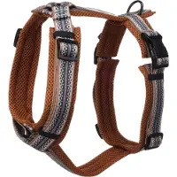Flamingo Harnais pour chien , forme en Y, couleur noire, taille L, tour de poitrine réglable de 46 à 80 cm, tour de ventre de 60 à 86 cm, largeur de 25 mm