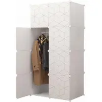 Rebiko Armoire Modulaire Pour Vêtements Geometric Garderoba Organizer Blanche, Grande Et Spacieuse