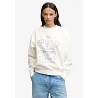 Superdry pour femme. W2012730A Sweat Vintage Workwear blanc crème (L), Casuel, Coton