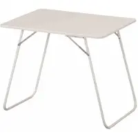 MFG Table de camping pliante carrée 60 x 80 cm blanche plastifiée