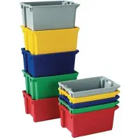 Quality Brand Bac empilable pivotant en PP jaune, L 400 x l 280 x H 180 mm