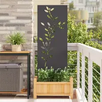 Syfax Écran de confidentialité de jardin Floral Noir 50 x 140 cm