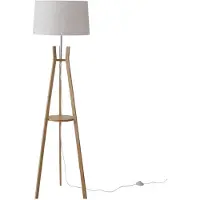 Boltze Lampadaire de salon AVAL, abat-jour en lin, 153 cm