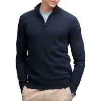 Superdry Essential Lightweight Wool Blend Half Zip Sweater Bleu L Homme