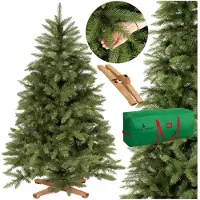 Springos Sapin de Noël artificiel Royal Trees 180 cm – Épicéa scandinave | Sapin de Noël bien fourni | Sapin haut de gamme avec support en bois et housse de rangement