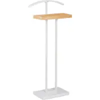 Relaxdays Valet Stand, avec étagère en bois