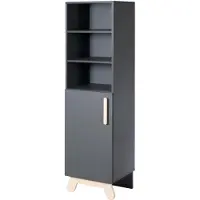 Roba Étagère Bébé sur pied 'Jara' en Bois - 3 Niches et 1 Porte - Anthracite-Décor Hêtre massif -