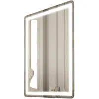 Vevor Miroir de salle de bain LED Vanity Mirror (60 x 80 cm), miroir antibuée, miroir de salle de bain à intensité variable en continu avec 3 températures de couleur, montage mural