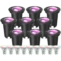 LEDVION Lot de 9 Spot LED Encastrable Exterieur IP67 4.9W GU10 RGB rond