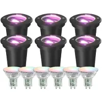 LEDVION Lot de 6 Spot LED Encastrable Exterieur IP67 4.9W GU10 RGB rond
