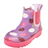 Playshoes Bottes en caoutchouc 'Marienkäfer' lavande / framboise / rouge foncé / blanc cassé