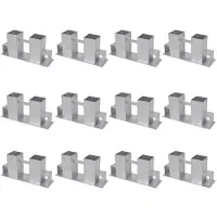 vidaXL Support pour piles de bois, 12 pièces, acier, argenté