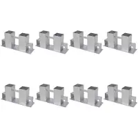 vidaXL Support pour piles de bois, 8 pièces, acier, argenté