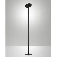 FABAS LUCE Regina - Lampadaire Led Rond Noir Réglable En Métal H.180 Cm - Éclairage Led 35W Intégré Cct (3000K-6000K)