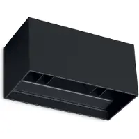 Ideal Lux Applique murale d'extérieur LED 4000 K, noire, IP54, ATOM 366906