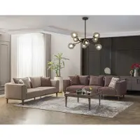 AEA Couchgarnitur Viersitzer Dreisitzer Braun Stoffsofa Polstersofa Couch