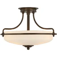 Elstead Lighting Plafonnier, métal verre, bronze, D 42,2 cm