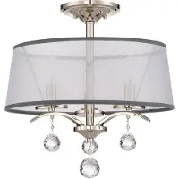 QUOIZEL Elstead Whitney, plafonnier à trois ampoules, culot E14, finition argentée "Imperial"