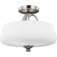 Elstead Lighting Plafonnier Vintner, nickel satiné, 3xE27x60W, verre, dimensions : 29,5 x 36,9 x 36,9 cm, IP20, Feiss