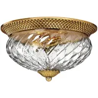 Elstead Lighting Plafonnier contemporain Plantation en laiton et bronze bruni, verre, 3 lumières, douilles E27