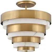 HINKLEY Plafonnier Echelon, laiton vieilli, 3xE14x40W, métal, dimensions : 39,6 x 37,3 x 37,3 cm, IP20,