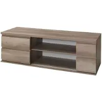 Meublorama Meuble TV ROMI chêne Dab Canyon 165 cm – 2 niches ouvertes et 2 placards