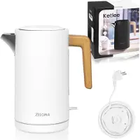 Zeegma Bouilloire électrique Ketlee 2200W 1,7L acier inoxydable blanc