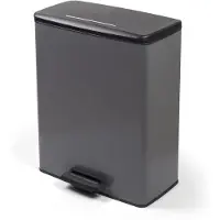 Curver Poubelle rectangulaire de 65 litres, avec couvercle à fermeture douce, pédale large et sac poubelle inclus