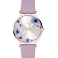 s.Oliver Montre pour homme - Ronde - Plaqué rose - 18 mm - Élégante montre pour homme en métal avec mouvement à quartz