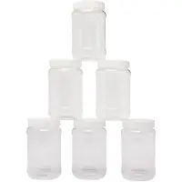 Baker Ross FC888 : Lot de 6 pots en plastique avec couvercles, idéaux pour le rangement