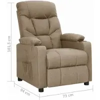 vidaXL Fauteuil relax Taupe Tissu