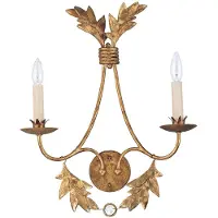 Flambeau Applique murale Elstead Sweet Olive E14 double, dorée
