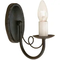 Elstead Lighting Applique murale Minster noire avec bougeoir, 1xE14x60W, métal, dimensions : 19 x 8,5 x 17,5 cm, IP20, Elstead