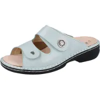 Finn Comfort FinnStretch Zeno, sandales pour femmes, couleur vert menthe, en cuir lisse, avec élasticité. Taille : 40
