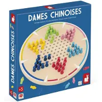 Janod Jeu de société « Dames chinoises » : jouet en bois, jeu classique pour enfants